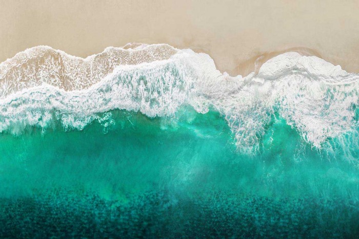 Teal Ocean Waves From Above I by Maggie Olsen