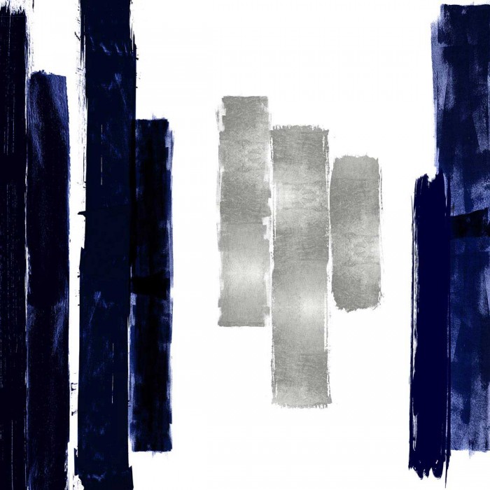 Vertical Blue and Silver II by Ellie Roberts