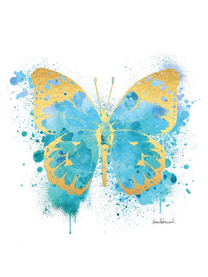 Butterfly Gold & Blue by Amanda Greenwood
