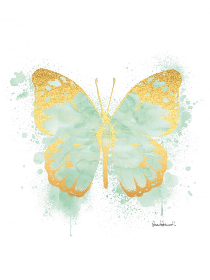 Butterfly Gold & Mint by Amanda Greenwood