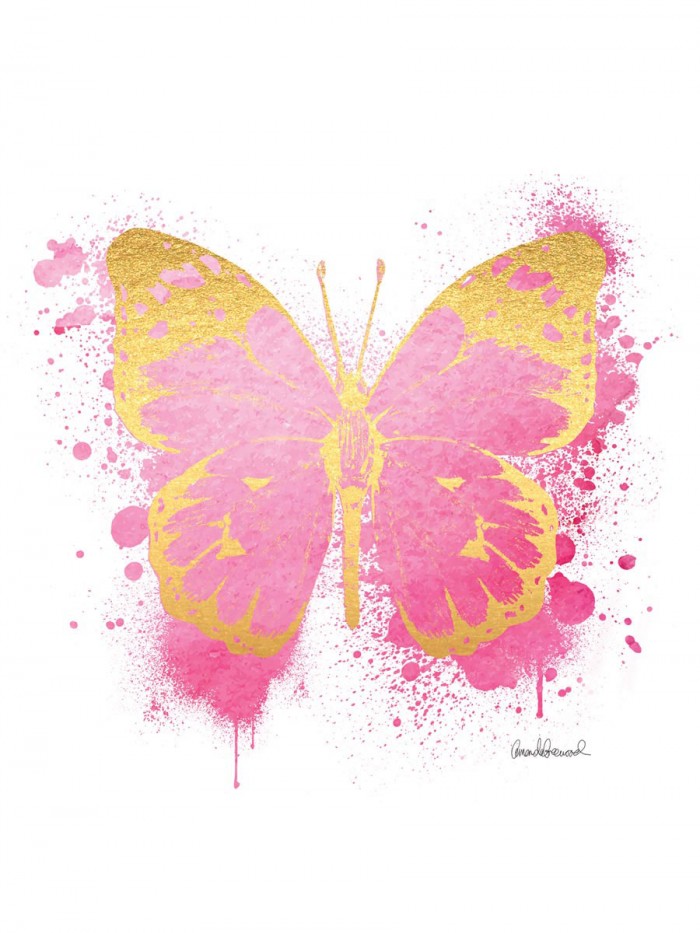 Butterfly Gold & Pink by Amanda Greenwood