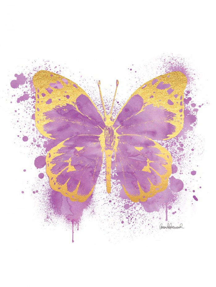 Butterfly Gold & Purple by Amanda Greenwood