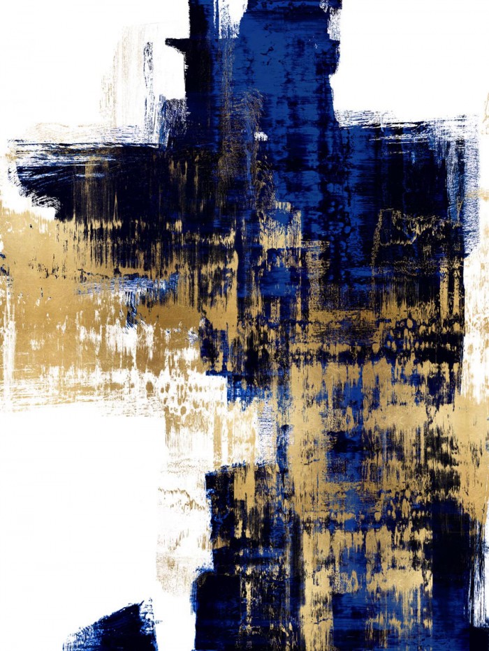 Dynamic Gold on Blue II by Alex Wise