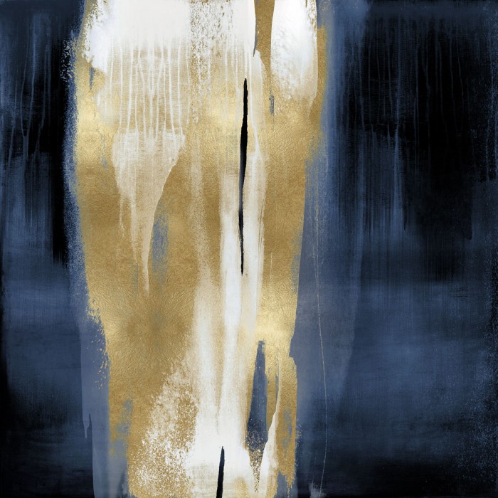 Free Fall Blue with Gold I by Christine Wright
