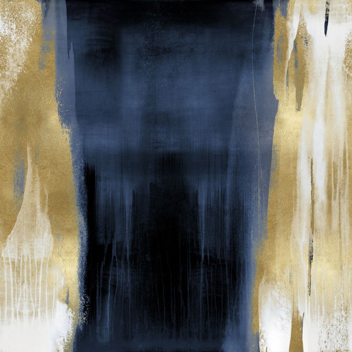 Free Fall Blue with Gold II by Christine Wright
