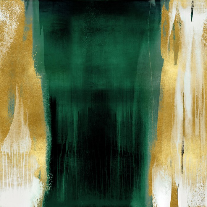 Free Fall Emerald with Gold II by Christine Wright