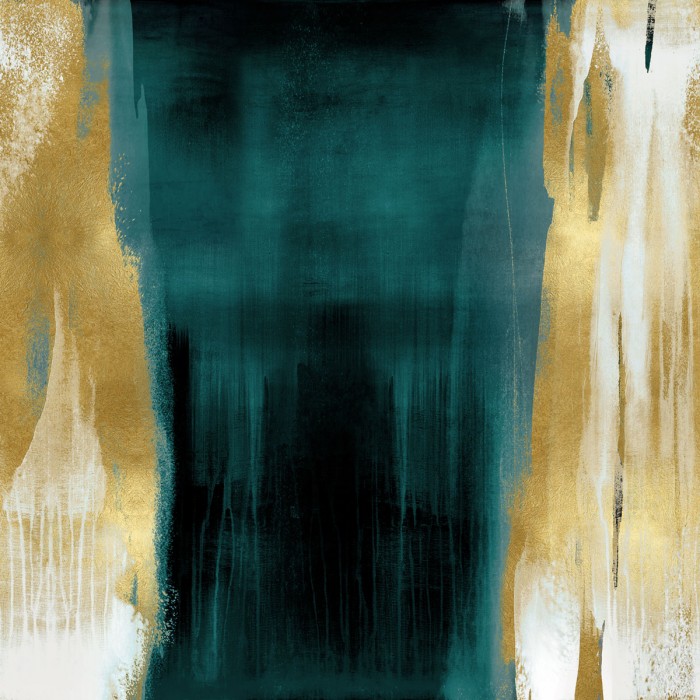 Free Fall Green with Gold II by Christine Wright