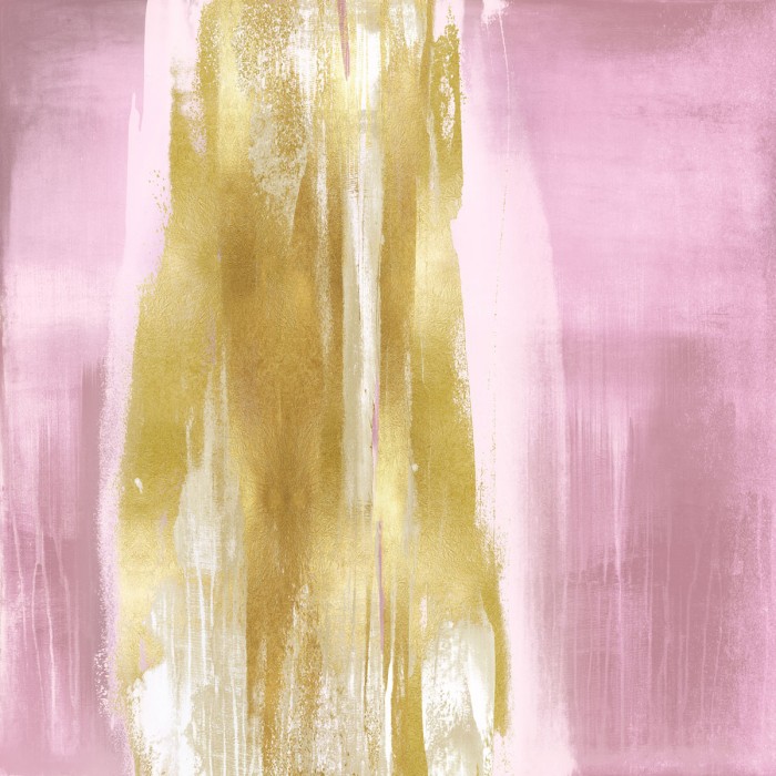 Free Fall Pink with Gold I by Christine Wright