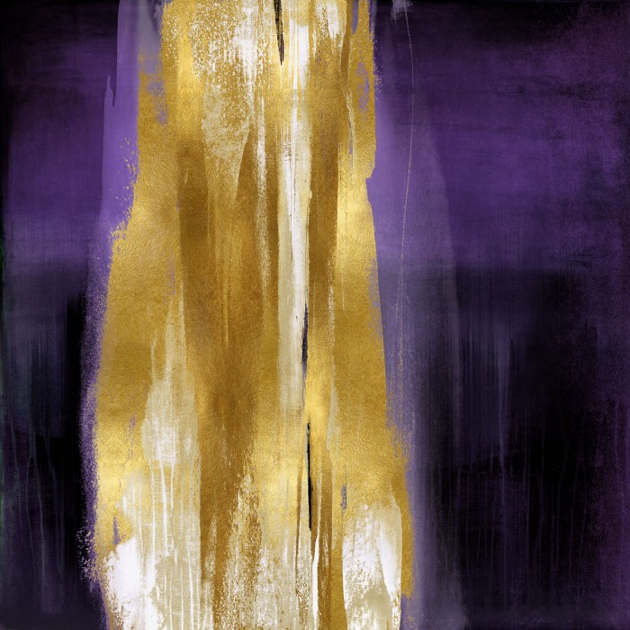 Free Fall Purple with Gold I by Christine Wright