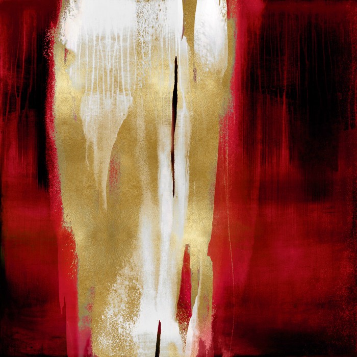 Free Fall Red with Gold I by Christine Wright