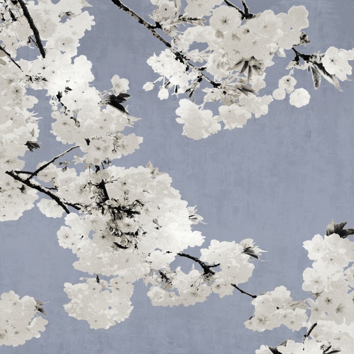 Blossoms on Blue I by Kate Bennett