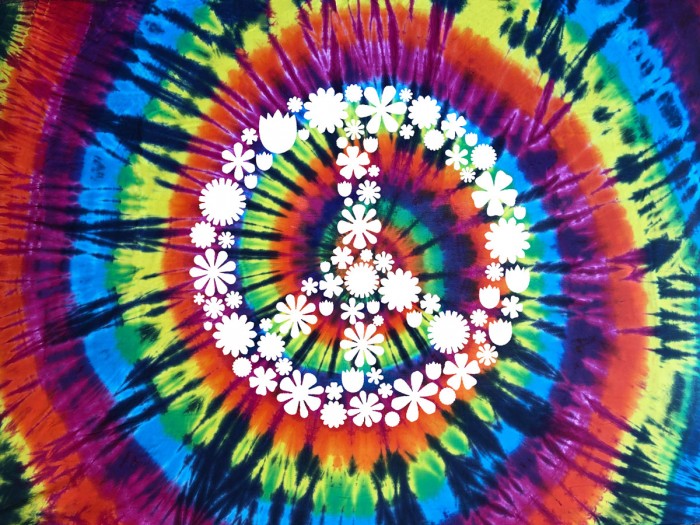 Tie Dye Rainbow Peace Sign II by Molly Kearns