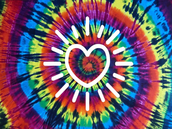 Tie Dye Rainbow Radiant Heart by Molly Kearns
