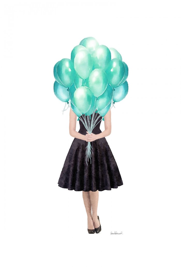Teal Balloon Girl by Amanda Greenwood
