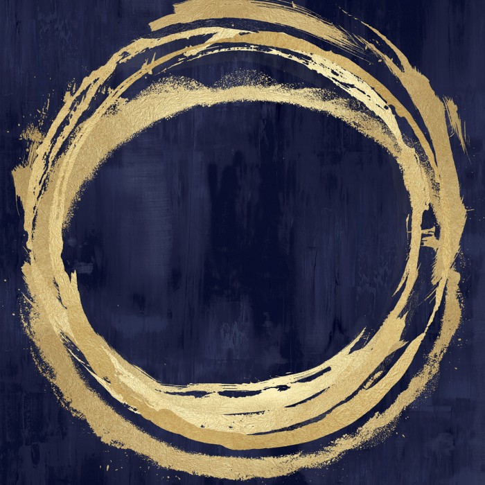 Circle Gold on Blue II by Natalie Harris
