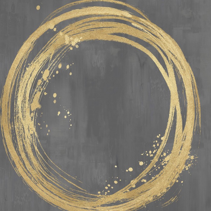 Circle Gold on Gray I by Natalie Harris