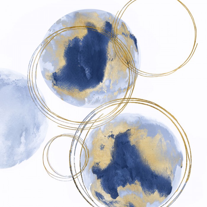 Circular Blue and Gold I by Natalie Harris