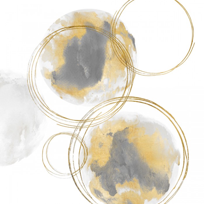 Circular Gray and Gold I by Natalie Harris
