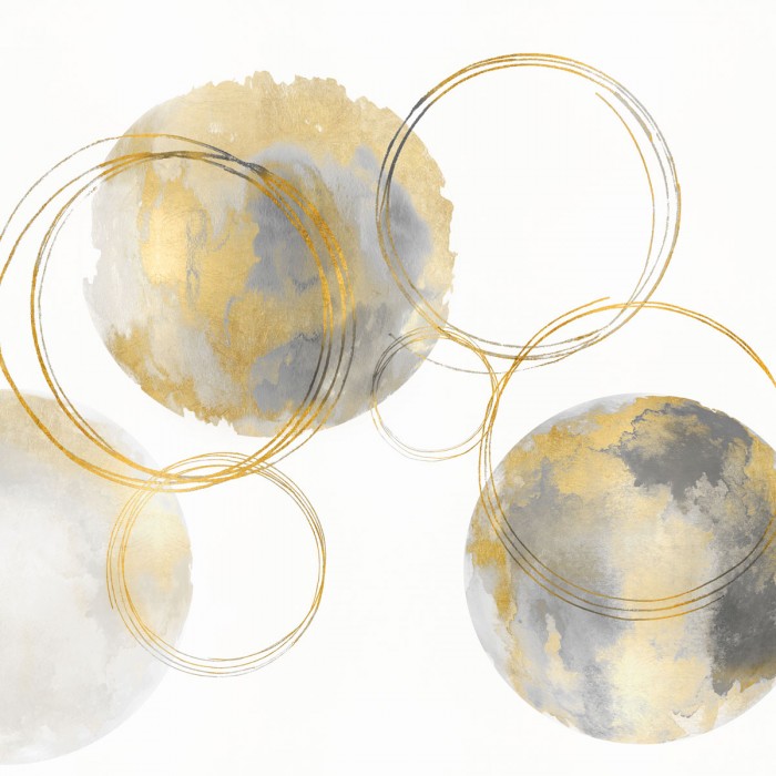 Circular Gray and Gold II by Natalie Harris