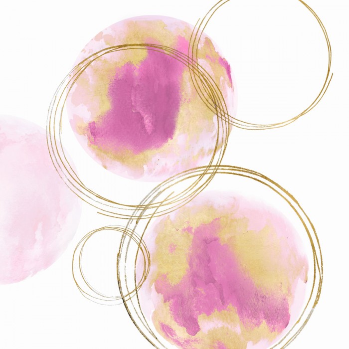 Circular Pink and Gold I by Natalie Harris