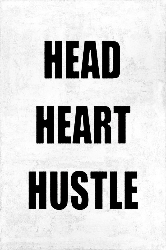 Head Heart Hustle on Gray by Jamie MacDowell