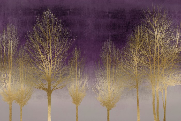 Gold Forest on Purple by Kate Bennett