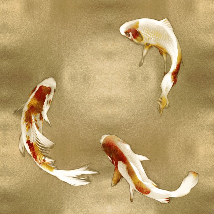 Koi on Gold II by Tina Blakely
