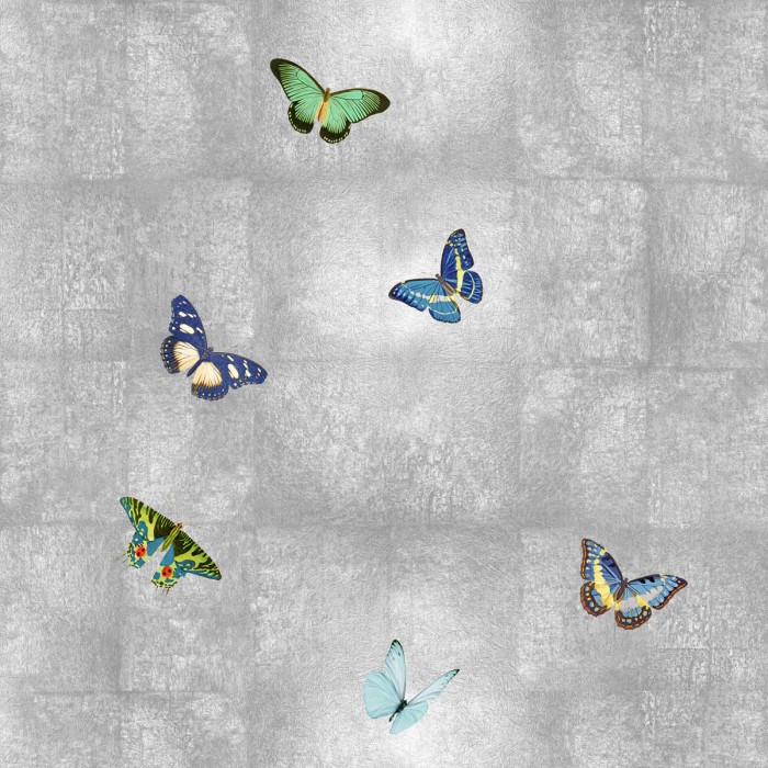 Butterflies on Silver I by Tina Blakely