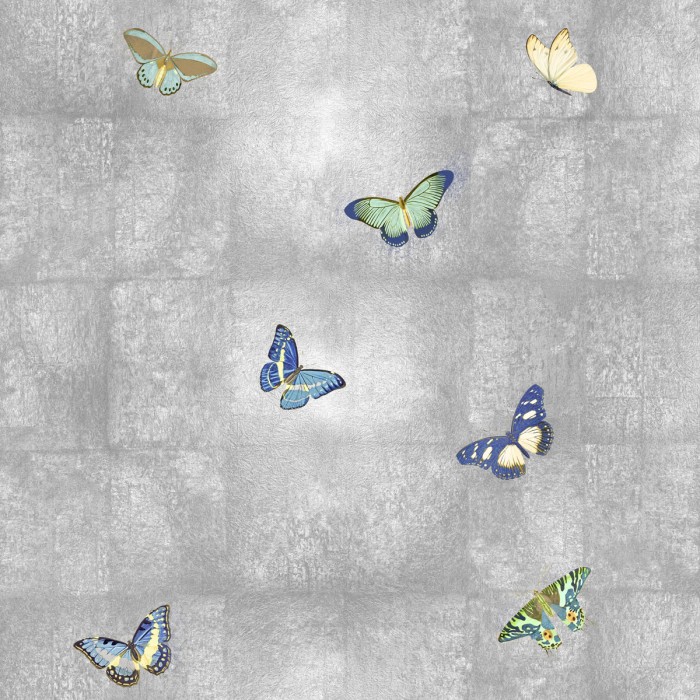 Butterflies on Silver II by Tina Blakely