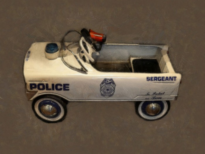 Police Pedal Car by Michelle Calkins