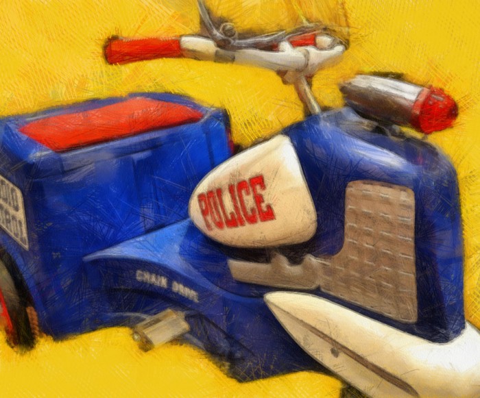 Police Tricycle by Michelle Calkins
